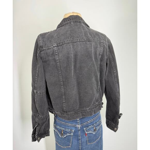 Vintage Free People black denim jacket ,  size M - Picture 9 of 10
